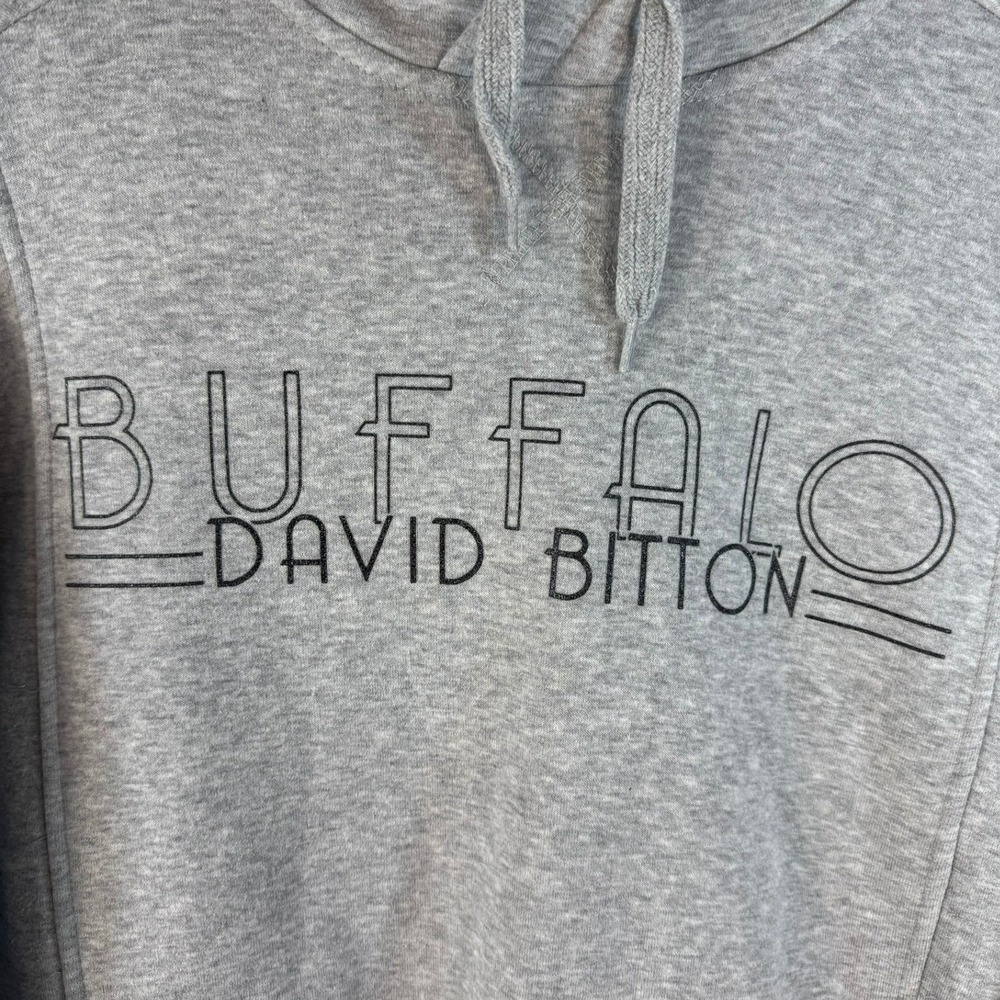 Buffalo David Bitton Mens Gray Embroidered Logo Hoodie Sweatshirt Size M Zippers